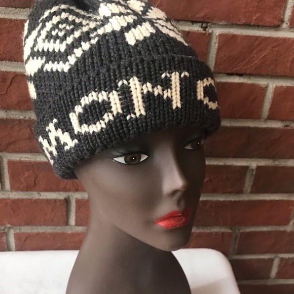 •MONCLER BEANIE 100% WOOL HAT POM POM LOGO BRAND - Picture 3 of 15